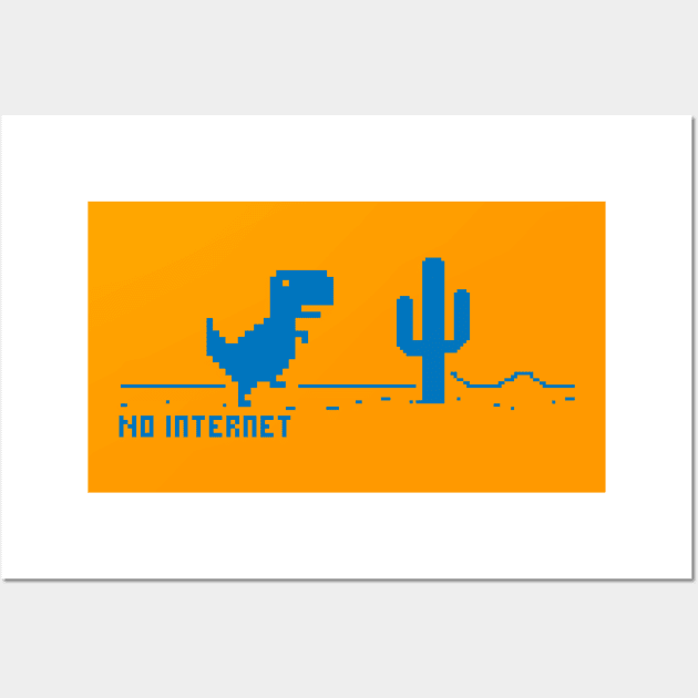 Blue Dinosaur > No internet Wall Art by BlazeComics